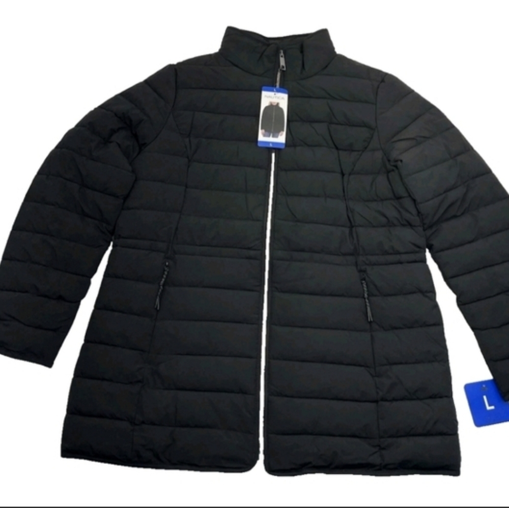 New NAUTICA Womens Puffer Jacket Full Zip Front & Front Zip Pockets - Picture 4 of 5